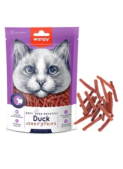 Лакомство Wanpy Soft Duck Jerky Strips для кошек, филе утки вяленое, полоски, 80 г