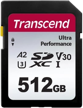 Карта памяти SD 512Gb Transcend C10 UHS-I U3 A2 (TS512GSDC340S)