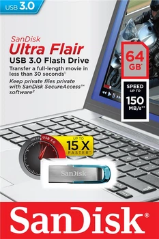 Флешка USB 3.0 64Gb SanDisk Ultra Flair Blue (SDCZ73-064G-G46B)