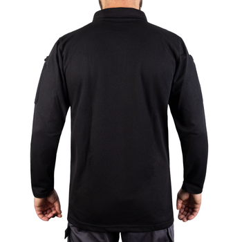 Футболка Поло тактическая с длинным рукавом TACTICAL LONG SLEEVE POLO SHIRT QUICK DRY L Black