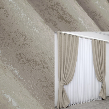 Комплект готових штор VR-Textil Льон мармур Колекція Pavliani 270х150 см Колір Сіро-бежевий х 2 шт (33-0002)