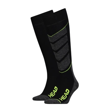 Шкарпетки гірськолижні Head UNISEX SKI V-SHAPE KNEEHIGH 2PPK чорний, жовтий Унісекс 35-38