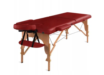 Складной деревянный массажный стол, двухсекционный Medimas Prosport-2, 195 x 70cм, красный