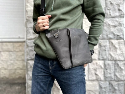 Сумка чоловіча WasBorn Oakland lux (графіт)
