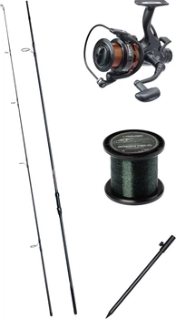 Набор Удилище карповое Prologic Bomber ST Spod & Marker AB Distance + Катушка карповая Brain Apex Double Reel Baitrunner + Леска Prologic Mimicry Green Helo + Стойка Prologic Avenger Tele Bankstick (18461724+18584170+18461279+18461599)