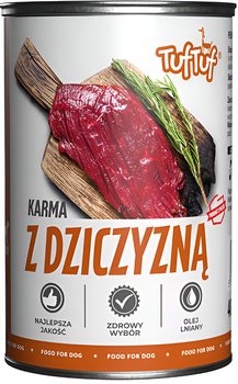 Mokra karma dla psów TufTuf z dziczyzną 6x800 g (5903802473889)