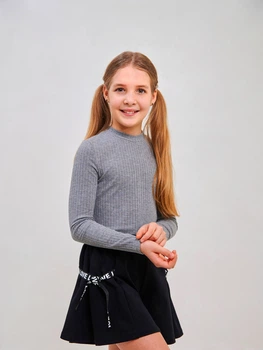 Підлітковий лонгслів для дівчинки Smil 114969 164 см Сірий (4824039323819)