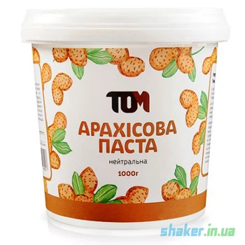 Натуральна арахісова паста ТОМ 1000 г кранч