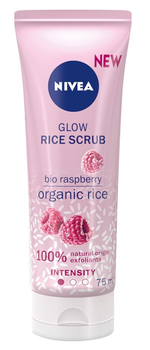 Peeling NIVEA Glow Rice Scrub rozświetlający ryżowy do twarzy z bio malinami 75 ml (9005800317014)