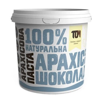 Арахісова паста TOM 1000 грам кранч з чорним шоколадом та силою