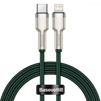 Кабель зарядный Baseus Type-C Lightning Cafule Metal PD 1 м Green (CATLJK-A06)