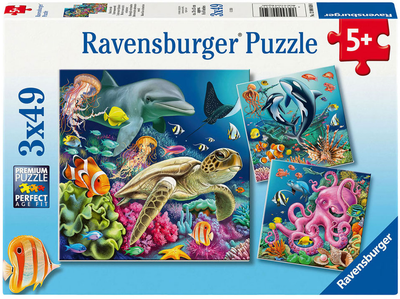 Puzzle Ravensburger Under Water 3 x 49 elementów (4005555008590)