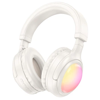 Навушники Hoco Focus BT headphones W48 |BT5.3, AUX/BT/TF, 46h| Milky white