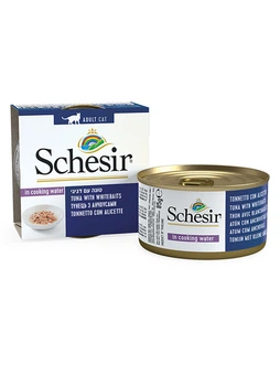 Влажный корм Schesir Tuna with Whitebaits для кошек, тунец с анчоусами и рисом в бульоне, 85 г х 14 шт