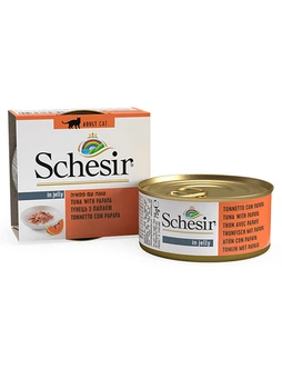 Влажный корм Schesir Tuna with Papaya для кошек, тунец с папайей в желе, 75 г