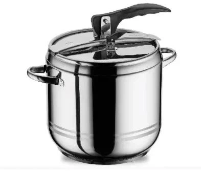 Кастрюля-скороварка 9 литров Home Perfect из нержавеющей стали с мерной шкалой серебряная (33-89-628448)