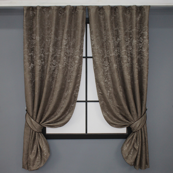 Комплект коротких штор VR-Textil Льон мармур Pavliani № 1372ш 130х170 см 2 шт Какао (35-0062)
