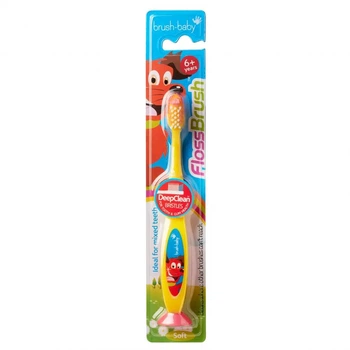 Зубна щітка Brush-baby Flossbrush від 6 років Yellow