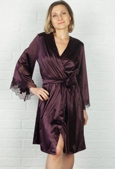 Халатик с кружевом Felena Vintage Wine 234 46(L) Фиолетовый