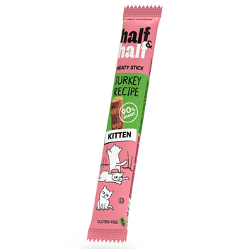 Ласощі для кошенят Half&Half Meaty Stick Kitten 5 г - індичка
