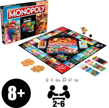 Gra planszowa Hasbro Monopoly Super Mario Movie (wersja włoska) (5010996107848)