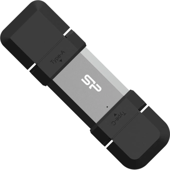Pendrive Silicon Power Mobile C51 128GB USB 3.2 + Type-C Black/Silver (SP128GBUC3C51V1S)