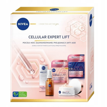 Zestaw do pielęgnacji twarzy NIVEA Cellular Expert Lift Krem anti-age na dzień 50 ml + Krem anti-age na noc 50 ml + Profesjonalne serum z retinolem 30 ml (9005800363790)