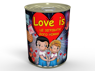 Консервовані шкарпетки Love is...зігрівати його ніжки - Приємний Подарунок На День Улюблених MemorableUA 41-45