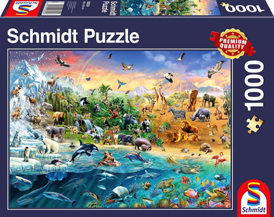 Puzzle Schmidt The Animal World 69.3 x 49.3 cm 1000 elementów (4001504583248)