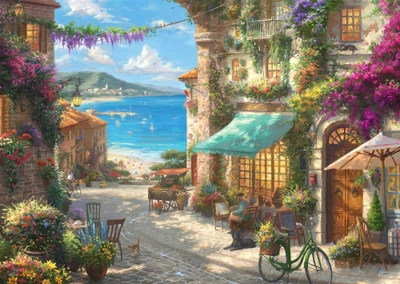 Puzzle Schmidt Thomas Kinkade Café on the Italian Riviera 69.3 x 49.3 cm 1000 elementów (4001504596248)