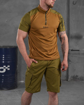 Чоловічий літній комплект костюм шорти+футболка 5.11 Tactical 2XL койот (87455)