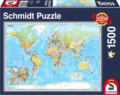 Пазл Schmidt The World 84.6 x 59.8 см 1500 елементів (4001504582890)