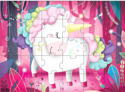 Puzzle Sassi Junior My Magical Unicorn z książeczką 62 kh 45 cm 30 elementów (9788830301702)