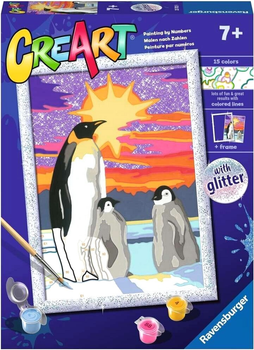 Malowanie po numerach Ravensburger CreArt Classic Penguins 18 x 24 cm (4005556237029)