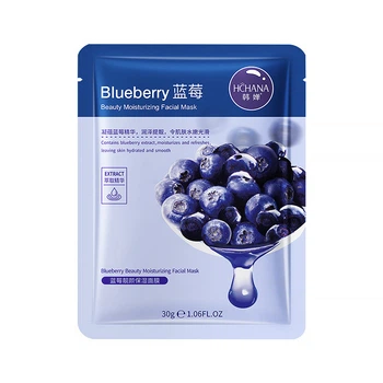 Маска для лица Hchana Moisturizing Facial Mask Blueberry с черникой тканевая