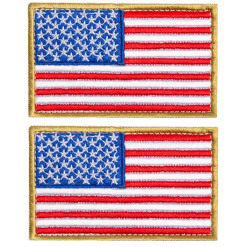 Набор шевронов 2 шт на липучке Флаг США, вышитый патч нашивка 5х8 см (800029787) TM IDEIA