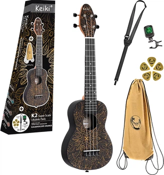 Укулеле Ortega Keiki Pack Super Scale K2SS-OKC Sopano Ukulele Agathis Orange Kaleidoscope комплект (R127671)