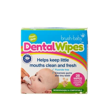 Дентальні серветки Brush-baby Dental Wipes 28 шт в упаковці