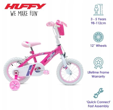 Дитячий велосипед Huffy GLIMMER Рожевий 72039W 12" (0032447720395)
