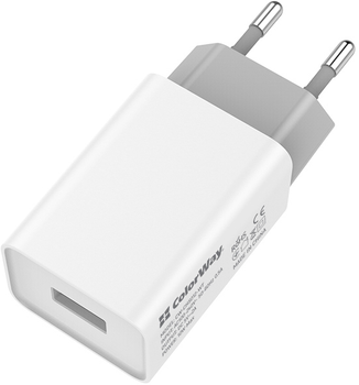 Мережевий зарядний пристрій ColorWay 1 USB Auto ID 2A 10W White (CW-CHS012-WT)