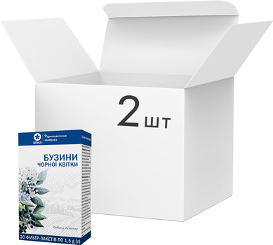 Упаковка фіточаю Віола Бузини чорної квітки 20 пакетиків по 1.5 г x 2 шт (4820085408111)