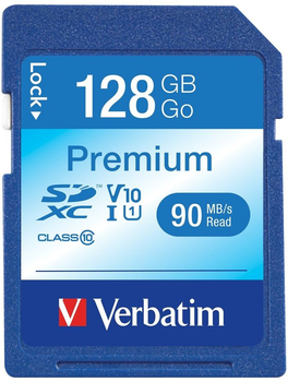 Карта памяти Verbatim Premium SDXC 128GB Class 10 (0023942440253)