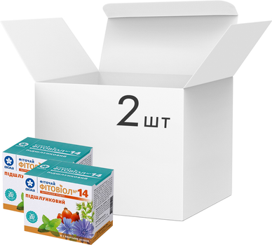 Упаковка фіточаю Віола Фітовіол №14 Підшлунковий 20 пакетиків по 1.5 г x 2 шт (4820085405899)