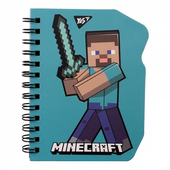 Записна книга блокнот YES Minecraft. Steve В7 60 аркушів клітинка карт. обкладинка подвійна cпіраль (151810)