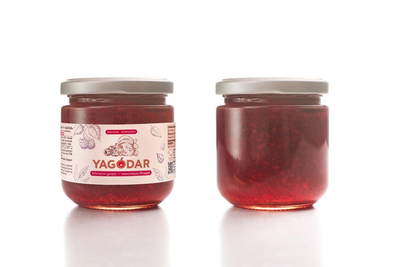 Бокс джема YAGODAR Красная смородина-Зеленая груша/Малина-Апельсин/Клюква/Ананас 210 г 4 шт. (YAG/AS-4/4)