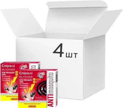 Спирали от комаров Anti mosquito x 4 шт (4820019803074)