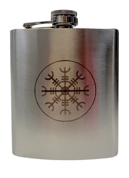 Фляга ТМ 4Profi нержавеющая с гравировкой Шлем страха 9OZ 256 мл