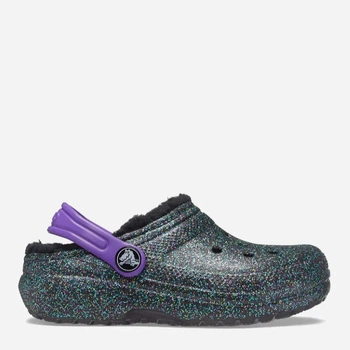 Дитячі крокси-сабо для дівчинки Crocs Classic Glitter Lined Clog 205937-9BD 27-28 Зелений/Фіолетовий (191448807099)