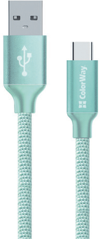 Kabel ColorWay USB Type-C 2.1A 1 m Mint (CW-CBUC003-MT)