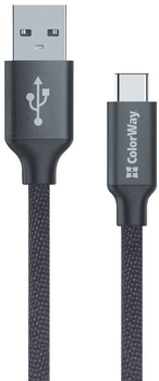 Kabel ColorWay USB Type-C 2.1A 1 m Black (CW-CBUC003-BK)